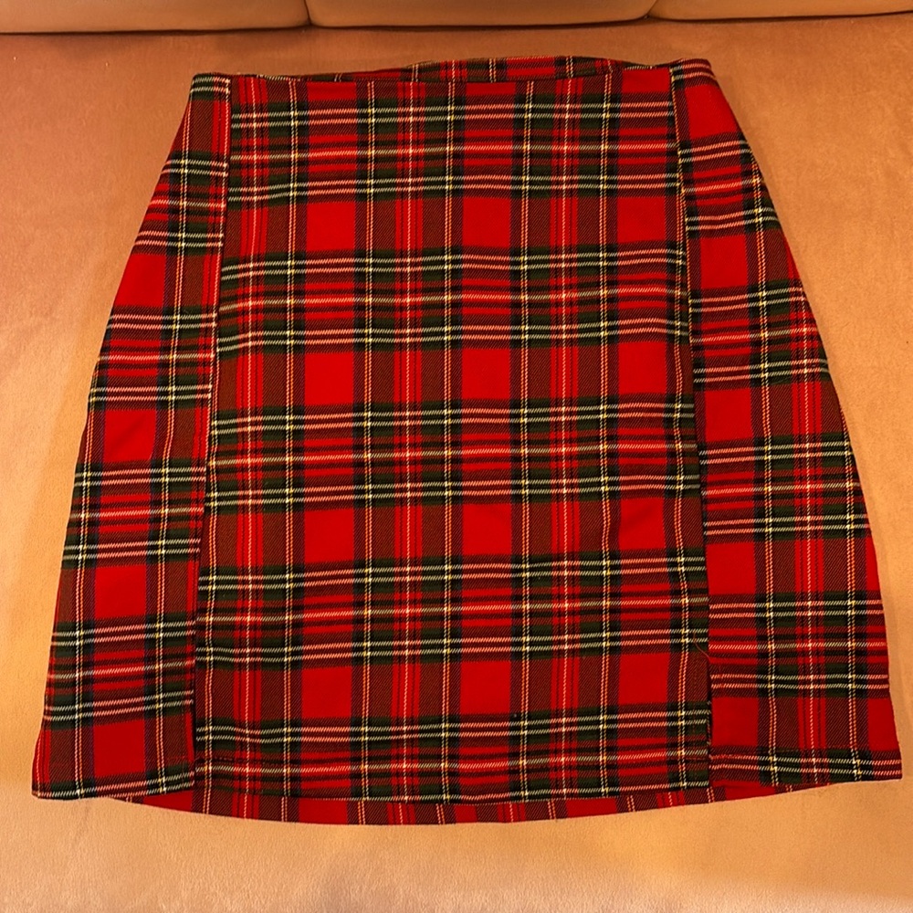 Plaid John Galt Brandy Melville Mini Skirt | Red, Green, Yellow